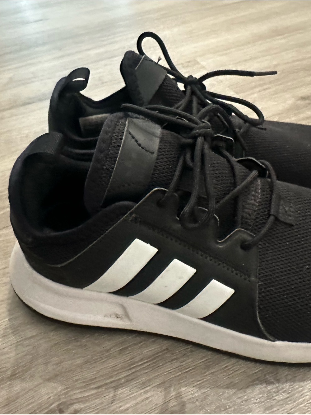 adidas Men’s Black Sneakers with White Three-Stripes